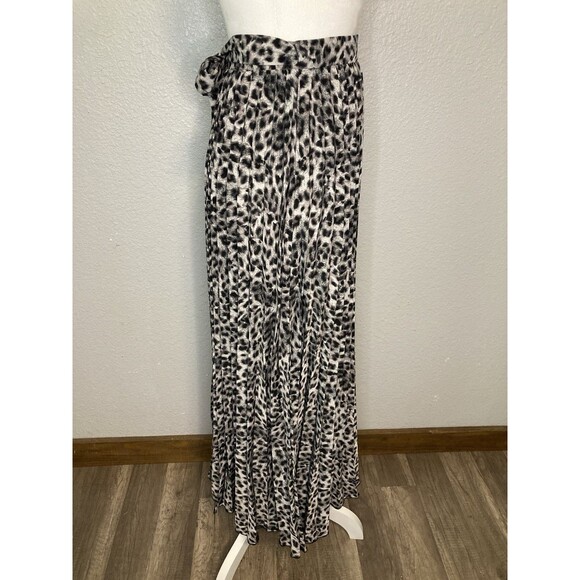 Lularoe Maxi Wrap Skirt Sz XXS Cheetah Animal Print Accordion Pleated Full Long - Picture 4 of 9